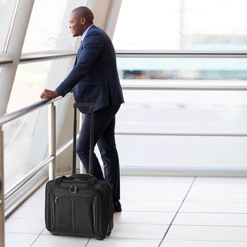Aerolite 17'' Executive Mobile Business Cabin Hand with Luggage Rolling Laptop Bag - Packed Direct UK